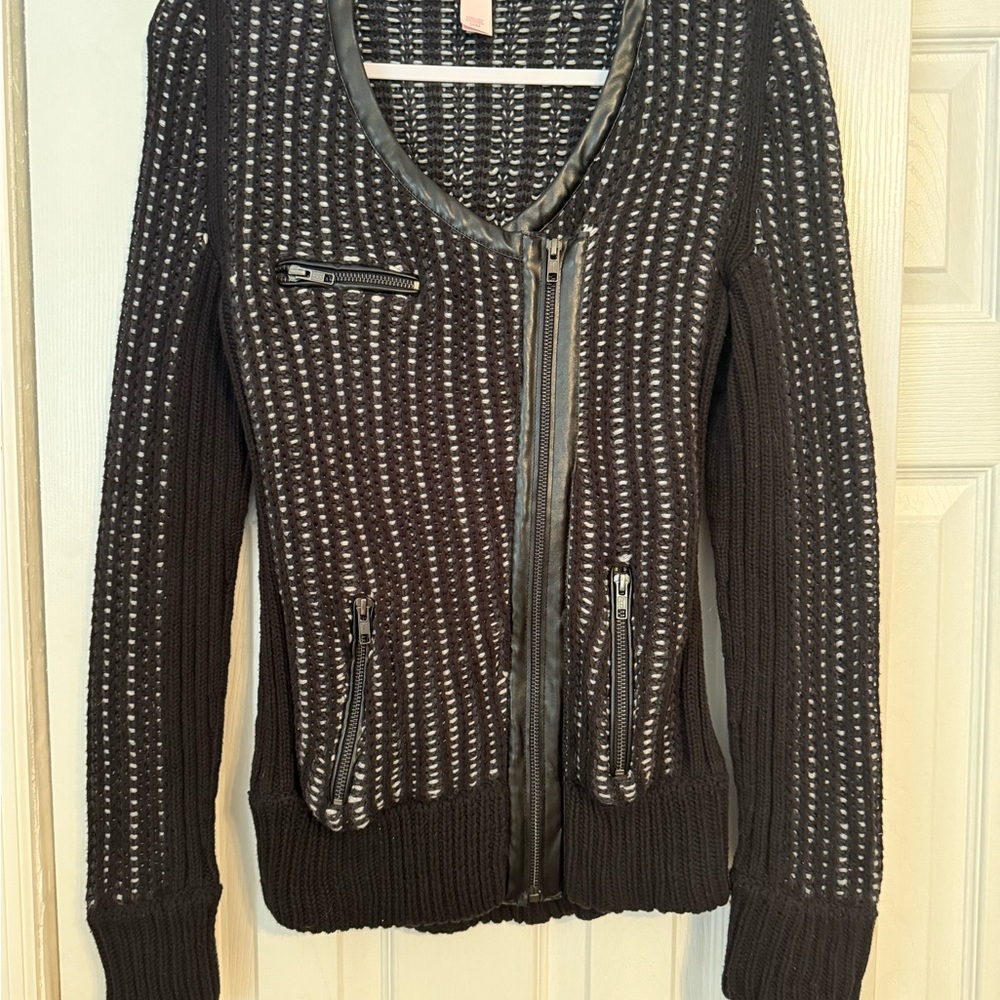 Victoria's Secret Black Knit Cardigan with Zipper